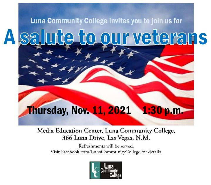News Luna Veterans Day Celebration scheduled for Thursday, Nov. 11