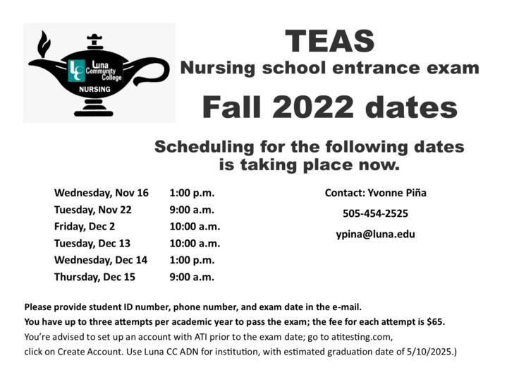News Fall TEAS examination dates set!