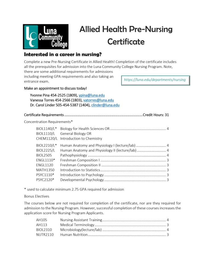 News - Get your Allied Health Pre-Nursing certificate at Luna